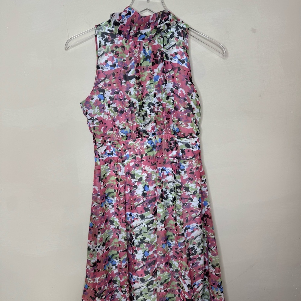 ILE New York Floral Sleeveless Fit & Flare Dress Size 6 Pink Multicolor - Picture 3 of 10